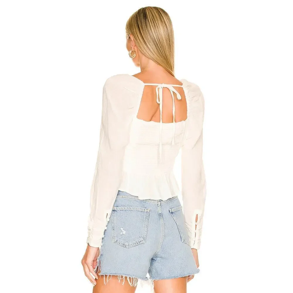 Free People Chloe Top White Size M